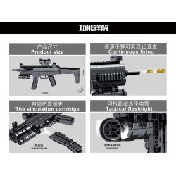 SEMBO 702980 non  SÚNG TIỂU LIÊN LS7. bộ đồ chơi xếp lắp ráp ghép mô hình 1507 khối