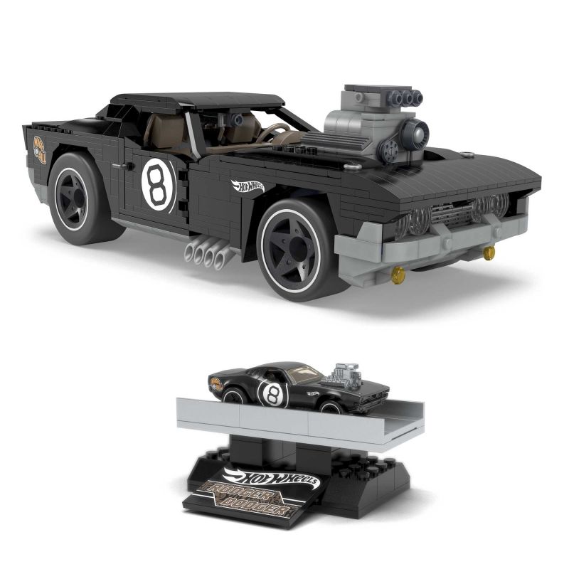 MEGA BLOKS HDJ98 non  BÁNH XE NÓNG TRÁNH tỷ lệ 1:20 bộ đồ chơi xếp lắp ráp ghép mô hình Mini Racing Pacemaker HOT WHEELS RODGER DODGER Đua Xe Mini 1011 khối