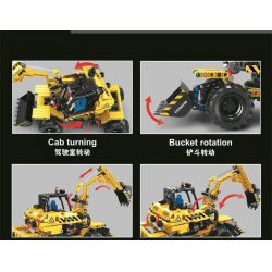 TA GAOLE T3037 3037 non  MÁY XÚC KÉO LÙI Ô TÔ bộ đồ chơi xếp lắp ráp ghép mô hình  EXCAVATOR Kỹ Thuật Công Nghệ Cao Mô Hình Phương Tiện 489 khối