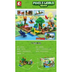 SEMBO 606109 non  TRANG VIÊN RỪNG RẬM bộ đồ chơi xếp lắp ráp ghép mô hình Minecraft PIXELS WORLD Game Xây Dựng 419 khối