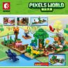 SEMBO 606109 non  TRANG VIÊN RỪNG RẬM bộ đồ chơi xếp lắp ráp ghép mô hình Minecraft PIXELS WORLD Game Xây Dựng 419 khối