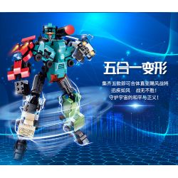 GUDI 40202A 40202B 40202C 40202D 40202E non  CHIẾN BINH BÃO 5 KẾT HỢP bộ đồ chơi xếp lắp ráp ghép mô hình SUPER SENTAI 357 khối