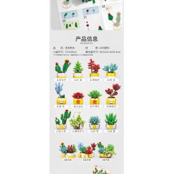 XINGBAO XB-26113 26113 XB26113 non  BOUTIQUE CHẬU CÂY TRANG TRÍ MỌNG NƯỚC 12 LOẠI bộ đồ chơi xếp lắp ráp ghép mô hình Creator Sáng Tạo 1213 khối