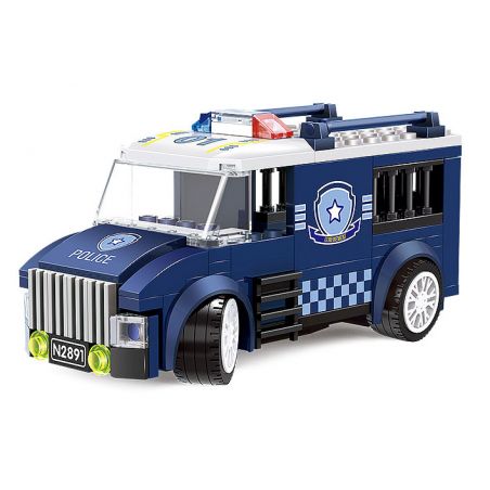 WANGE 2891 non  XE TÙ CẢNH SÁT S91 bộ đồ chơi xếp lắp ráp ghép mô hình City Thành Phố 99 khối