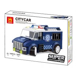 WANGE 2891 non  XE TÙ CẢNH SÁT S91 bộ đồ chơi xếp lắp ráp ghép mô hình City Thành Phố 99 khối