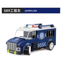 WANGE 2891 non  XE TÙ CẢNH SÁT S91 bộ đồ chơi xếp lắp ráp ghép mô hình City Thành Phố 99 khối