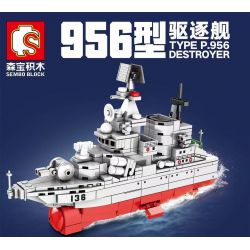 SEMBO 202039 non  956 KẺ HỦY DIỆT TÊN LỬA bộ đồ chơi xếp lắp ráp ghép mô hình Military Army TYPE P.956 DESTROYER Quân Sự Bộ Đội 436 khối