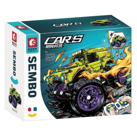 SEMBO 701913C non  XE TẢI QUÁI VẬT RC MA NỬA ĐÊM bộ đồ chơi xếp lắp ráp ghép mô hình CAR.S 539 khối