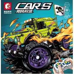 SEMBO 701913C non  XE TẢI QUÁI VẬT RC MA NỬA ĐÊM bộ đồ chơi xếp lắp ráp ghép mô hình CAR.S 539 khối