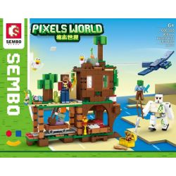 SEMBO 606110 non  NGÔI NHÀ TRÊN VÁCH ĐÁ bộ đồ chơi xếp lắp ráp ghép mô hình Movie & Game PIXELS WORLD ESCARPMENT TREE HOLE Phim Và Trò Chơi 498 khối