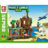 SEMBO 606110 non  NGÔI NHÀ TRÊN VÁCH ĐÁ bộ đồ chơi xếp lắp ráp ghép mô hình Movie & Game PIXELS WORLD ESCARPMENT TREE HOLE Phim Và Trò Chơi 498 khối