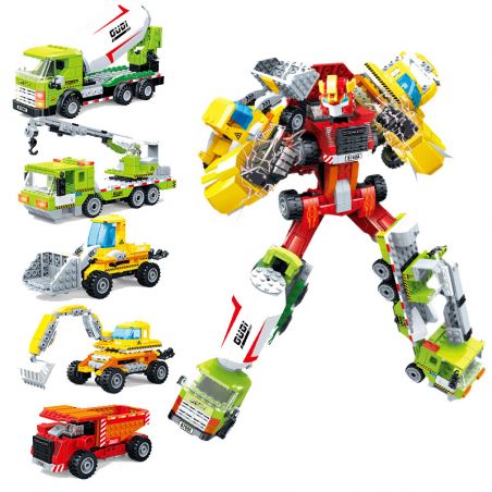GUDI 8760A 8760B 8760C 8760D 8760E non  BIẾN DẠNG 5 MÔ HÌNH XE KỸ THUẬT bộ đồ chơi xếp lắp ráp ghép mô hình TRANSFORM SERIES 1032 khối