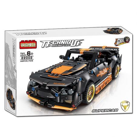 STEEL GENERALS 22002 non  XE KÉO DARK MUSTANG bộ đồ chơi xếp lắp ráp ghép mô hình Mini Racing Pacemaker Đua Xe Mini 449 khối