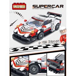 STEEL GENERALS Y104 non  XE 8 Ô VUÔNG PORSCHE bộ đồ chơi xếp lắp ráp ghép mô hình 314 khối