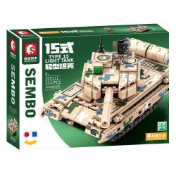 SEMBO 203111 non  XE TĂNG HẠNG NHẸ KIỂU 15 bộ đồ chơi xếp lắp ráp ghép mô hình Military Army TYPE 15 LIGHT TANK Quân Sự Bộ Đội 323 khối
