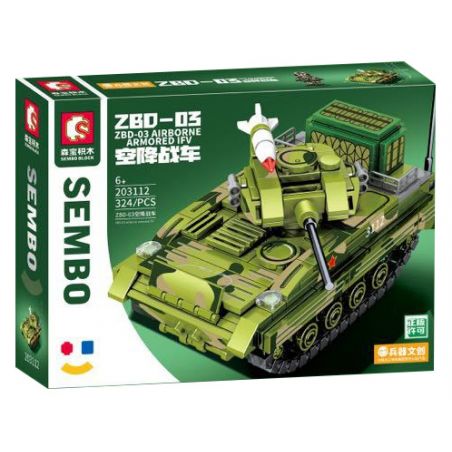 SEMBO 203112 non  XE CHIẾN ĐẤU ĐỔ BỘ ĐƯỜNG KHÔNG ZBD-03 bộ đồ chơi xếp lắp ráp ghép mô hình Military Army ZBD-03 AIRBORNE ARMORED IFV Quân Sự Bộ Đội 324 khối