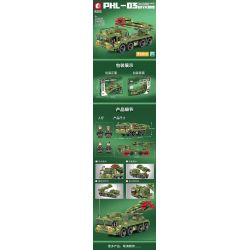 SEMBO 203109 non  BỆ PHÓNG TÊN LỬA TỰ HÀNH PHL-03 bộ đồ chơi xếp lắp ráp ghép mô hình Military Army PHL-03 MULTIPLE LAUNCH ROCKET SYSTEM Quân Sự Bộ Đội 744 khối