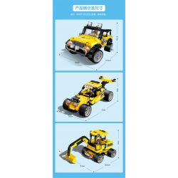 GUDI 50101 non  XE JEEP OFF-ROAD RACING BIJI MÁY XÚC bộ đồ chơi xếp lắp ráp ghép mô hình CREATIVE WORKS 351 khối