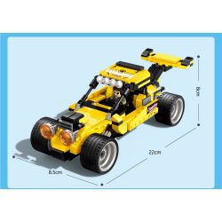 GUDI 50101 non  XE JEEP OFF-ROAD RACING BIJI MÁY XÚC bộ đồ chơi xếp lắp ráp ghép mô hình CREATIVE WORKS 351 khối