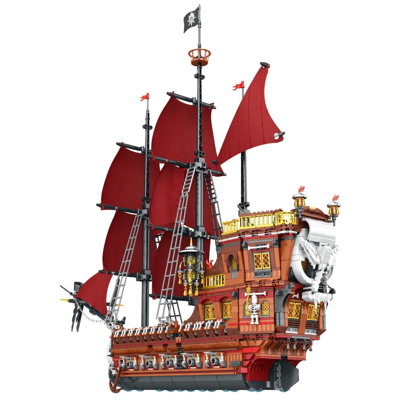 REOBRIX 66010 non  TÀU CƯỚP BIỂN BÁO THÙ bộ đồ chơi xếp lắp ráp ghép mô hình Pirates Of The Caribbean PIRATE REVENGE-MODEL SHIP Cướp Biển Vùng Caribe 3066 khối