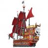 REOBRIX 66010 non  TÀU CƯỚP BIỂN BÁO THÙ bộ đồ chơi xếp lắp ráp ghép mô hình Pirates Of The Caribbean PIRATE REVENGE-MODEL SHIP Cướp Biển Vùng Caribe 3066 khối