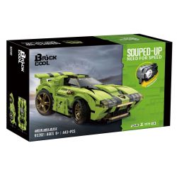 BRICKCOOL KC202 non  VỤ NỔ BLUE WILD BLAST tỷ lệ 1:24 bộ đồ chơi xếp lắp ráp ghép mô hình Racers SOUPED-UP GREEN WILD BLAST Đua Tốc Độ 443 khối