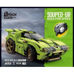 BRICKCOOL KC202 non  VỤ NỔ BLUE WILD BLAST tỷ lệ 1:24 bộ đồ chơi xếp lắp ráp ghép mô hình Racers SOUPED-UP GREEN WILD BLAST Đua Tốc Độ 443 khối