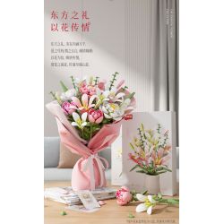 BLOKS 86133 non  HOA HUỆ TÌNH YÊU bộ đồ chơi xếp lắp ráp ghép mô hình 566 khối