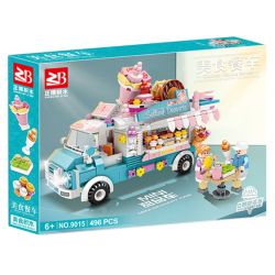 FAIR 9015 non  Q XE TRÁNG MIỆNG DỄ THƯƠNG bộ đồ chơi xếp lắp ráp ghép mô hình KITCHEN VEHICLE 496 khối