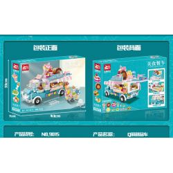 FAIR 9015 non  Q XE TRÁNG MIỆNG DỄ THƯƠNG bộ đồ chơi xếp lắp ráp ghép mô hình KITCHEN VEHICLE 496 khối