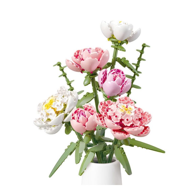 BLOKS 86131 86134 non  TÌNH YÊU HOA MẪU ĐƠN bộ đồ chơi xếp lắp ráp ghép mô hình 666 khối