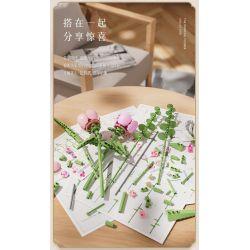 BLOKS 86131 86134 non  TÌNH YÊU HOA MẪU ĐƠN bộ đồ chơi xếp lắp ráp ghép mô hình 666 khối