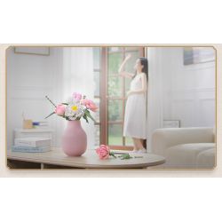 BLOKS 86131 86134 non  TÌNH YÊU HOA MẪU ĐƠN bộ đồ chơi xếp lắp ráp ghép mô hình 666 khối