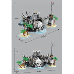 REOBRIX 66012 non  VỊNH CƯỚP BIỂN bộ đồ chơi xếp lắp ráp ghép mô hình Pirates Of The Caribbean THE PIRATE BAY Cướp Biển Vùng Caribe 2960 khối