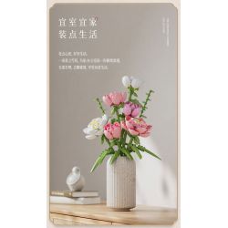 BLOKS 86131 86134 non  TÌNH YÊU HOA MẪU ĐƠN bộ đồ chơi xếp lắp ráp ghép mô hình 666 khối