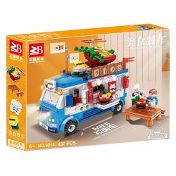 FAIR 9014 non  XE RAMEN Q DỄ THƯƠNG bộ đồ chơi xếp lắp ráp ghép mô hình KITCHEN VEHICLE 497 khối