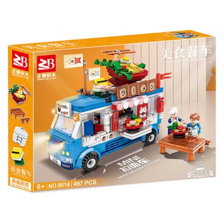 FAIR 9014 non  XE RAMEN Q DỄ THƯƠNG bộ đồ chơi xếp lắp ráp ghép mô hình KITCHEN VEHICLE 497 khối