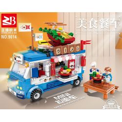 FAIR 9014 non  XE RAMEN Q DỄ THƯƠNG bộ đồ chơi xếp lắp ráp ghép mô hình KITCHEN VEHICLE 497 khối