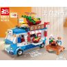 FAIR 9014 non  XE RAMEN Q DỄ THƯƠNG bộ đồ chơi xếp lắp ráp ghép mô hình KITCHEN VEHICLE 497 khối