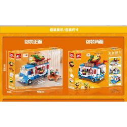 FAIR 9014 non  XE RAMEN Q DỄ THƯƠNG bộ đồ chơi xếp lắp ráp ghép mô hình KITCHEN VEHICLE 497 khối
