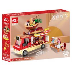 FAIR 9013 non  XE LẨU Q DỄ THƯƠNG bộ đồ chơi xếp lắp ráp ghép mô hình KITCHEN VEHICLE 490 khối