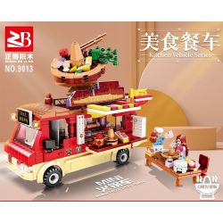 FAIR 9013 non  XE LẨU Q DỄ THƯƠNG bộ đồ chơi xếp lắp ráp ghép mô hình KITCHEN VEHICLE 490 khối