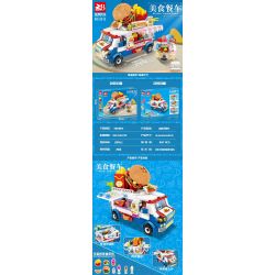 FAIR 9012 non  Q XE BURGER DỄ THƯƠNG bộ đồ chơi xếp lắp ráp ghép mô hình KITCHEN VEHICLE 497 khối