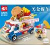 FAIR 9012 non  Q XE BURGER DỄ THƯƠNG bộ đồ chơi xếp lắp ráp ghép mô hình KITCHEN VEHICLE 497 khối