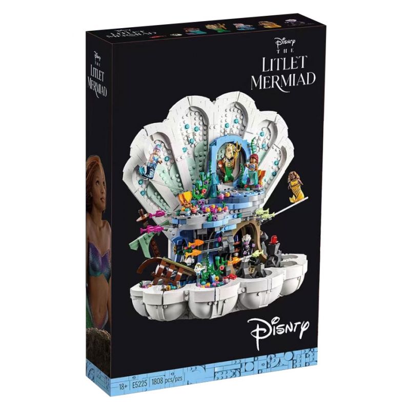 NOT  THE LITTLE MERMAID ROYAL CLAMSHELL 43225 E5225 5225 68009 xếp lắp ráp ghép mô hình VỎ SÒ HOÀNG GIA NÀNG TIÊN CÁ NHỎ XỨ SỞ THẦN CỦA 1808 khối