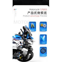 SUPER 18K K250 TA GAOLE T4022 4022 non  BMW R1250 GS 1:5 tỷ lệ 1:5 bộ đồ chơi xếp lắp ráp ghép mô hình  Kỹ Thuật Công Nghệ Cao Mô Hình Phương Tiện 2369 khối