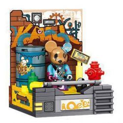 SEMBO 612007 non  GẤU VẼ NGUỆCH NGOẠC QEE bộ đồ chơi xếp lắp ráp ghép mô hình Creator Sáng Tạo 88 khối