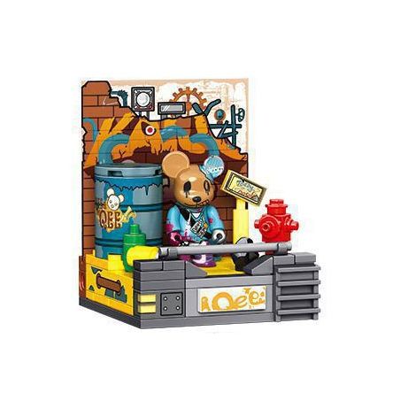 SEMBO 612007 non  GẤU VẼ NGUỆCH NGOẠC QEE bộ đồ chơi xếp lắp ráp ghép mô hình Creator Sáng Tạo 88 khối