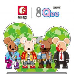 SEMBO 612007 non  GẤU VẼ NGUỆCH NGOẠC QEE bộ đồ chơi xếp lắp ráp ghép mô hình Creator Sáng Tạo 88 khối