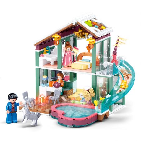 SLUBAN M38-B0961 B0961 0961 M38B0961 38-B0961 non  NHÀ NGHỈ SUỐI NƯỚC NÓNG MID-LEVELS bộ đồ chơi xếp lắp ráp ghép mô hình 439 khối